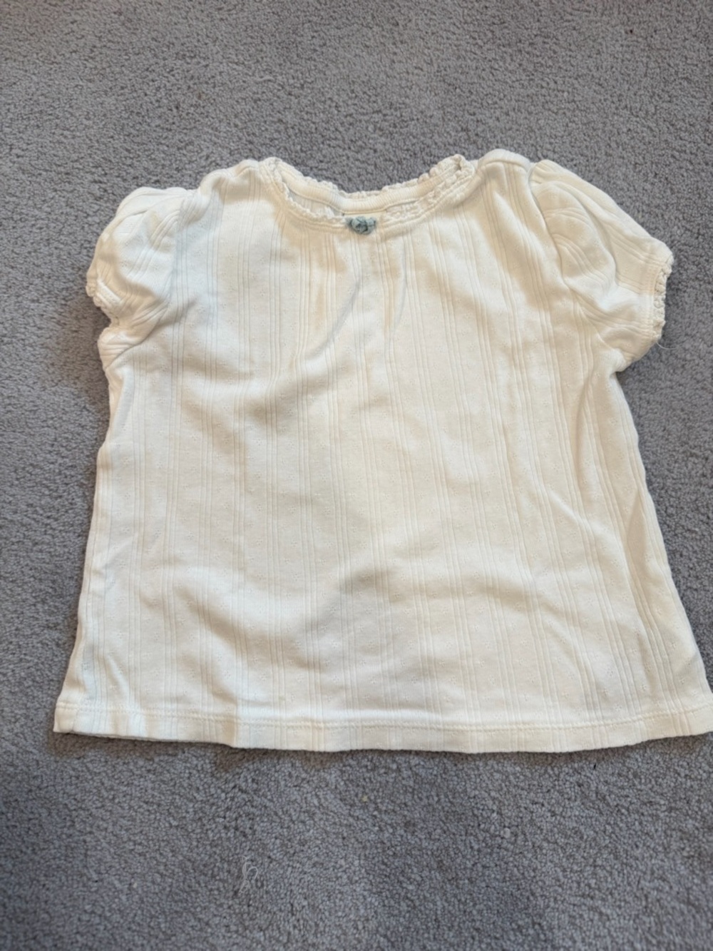 GAP DOEN kids Cream Short-Sleeve pointelle tee